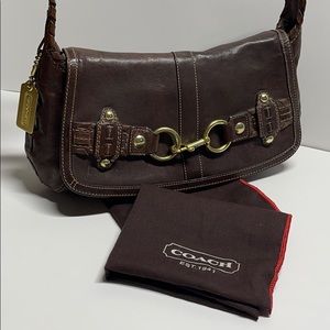 COACH RARE AUTHENTIC DISTRESSED BROWN LEATHER